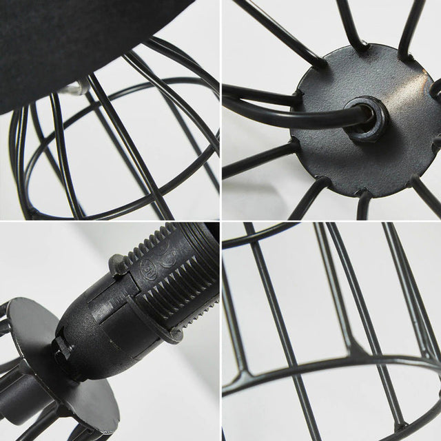 Black Metal Retro Bedside Lamp with Vintage Industrial Design