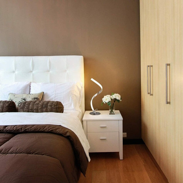 Design Spiral Bedside Lamp in Modern Aluminium Style
