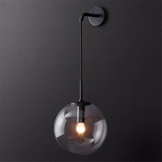 Glass Hanging Wall Bedside Lamp with USB Rechargeable Feature