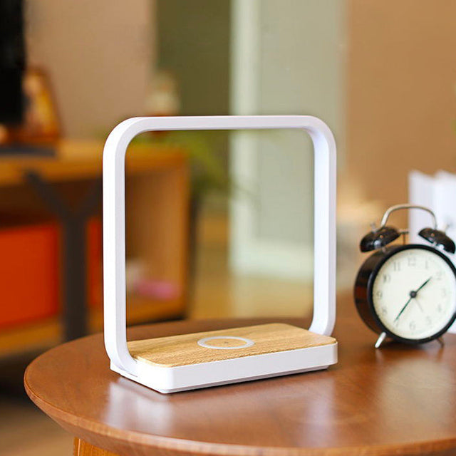 Touch-Sensitive Bedside Lamp with Wireless Charger and LED