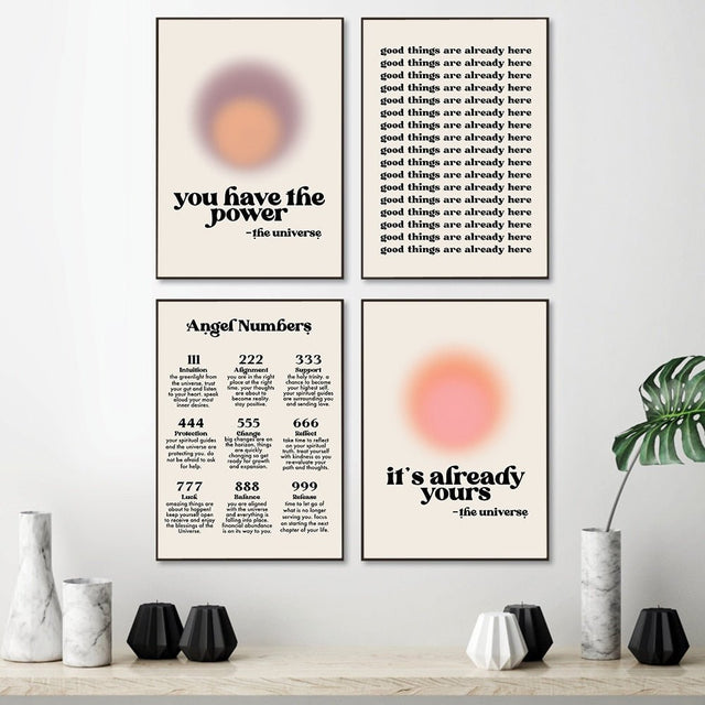 Law of Attraction Manifestation Posters - Modern Canvas Art