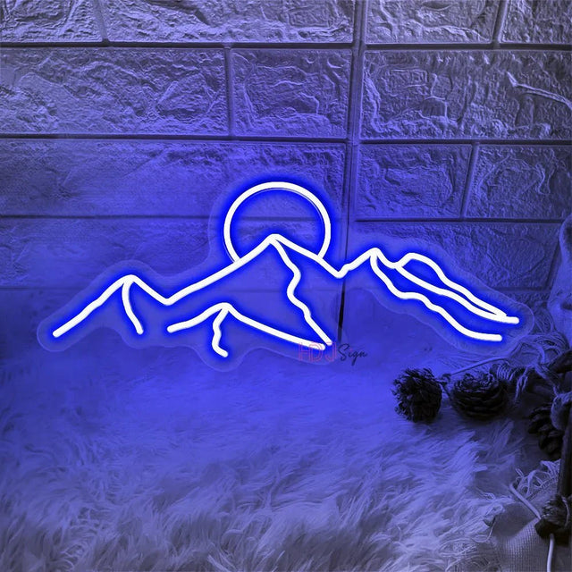 SummitGlow – LED Neon Sign with Mountain & Sun Design for a Vibrant Ambience