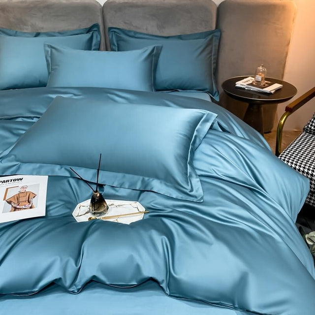 Light Blue Super Hero 1000 TC Duvet Cover Set – Ultra-Soft Egyptian Cotton with Sateen Finish