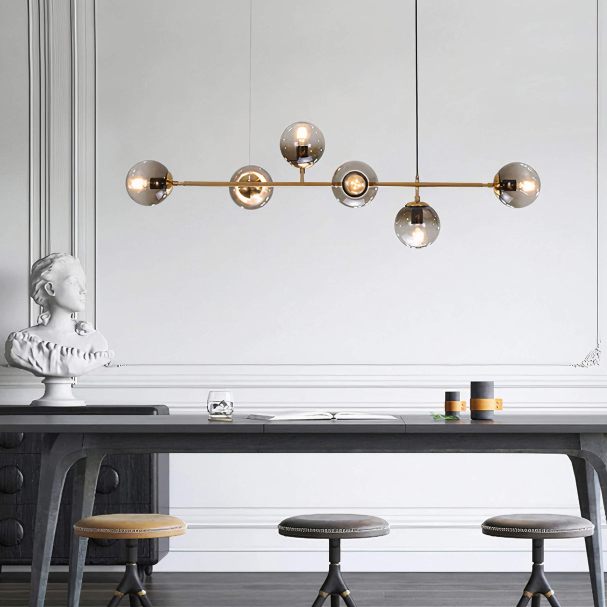 London Loft Bubble Chandelier – Minimalist Glass Globe Pendant Light