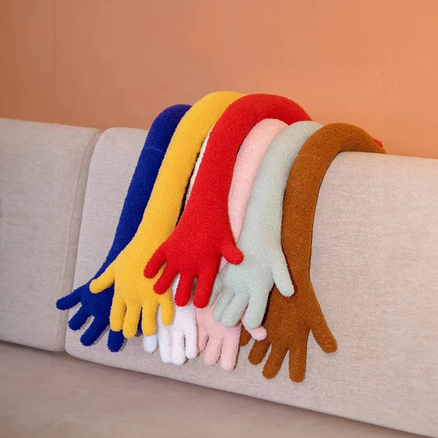 Long Arm & Hand Plush Cushion - Soft Velvet Fun Decor