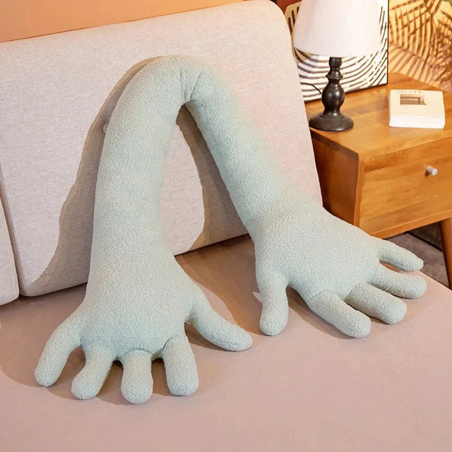 Long Arm & Hand Plush Cushion - Soft Velvet Fun Decor