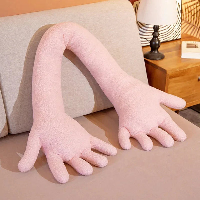 Long Arm & Hand Plush Cushion - Soft Velvet Fun Decor