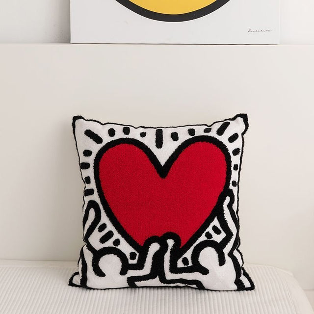 Love Heart Sofa Cushion in Soft Plush Fabric Design