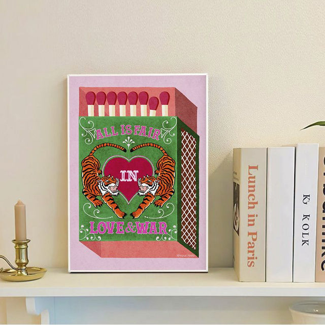 Love You're My Perfect Match Vintage Sticky Posters