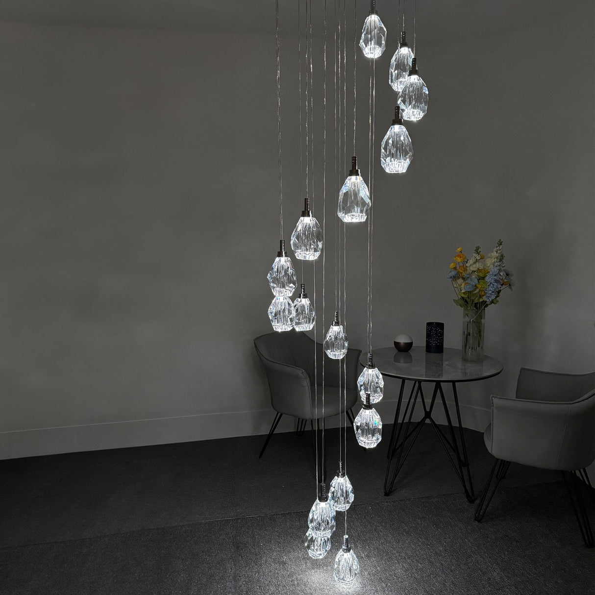 Luxe Light Crystals Chandelier – Luxury Dimmable Crystal Ceiling Light