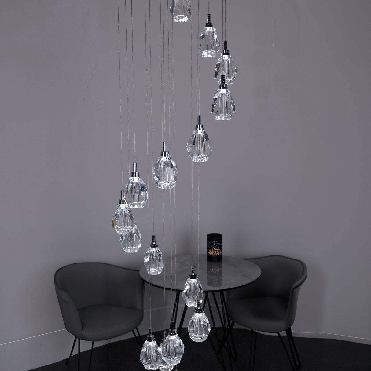 Luxe Light Crystals Chandelier – Luxury Dimmable Crystal Ceiling Light