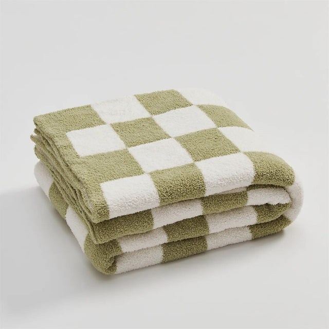 Luxurious Colourful Chequerboard Plaid Blanket for Cozy Comfort