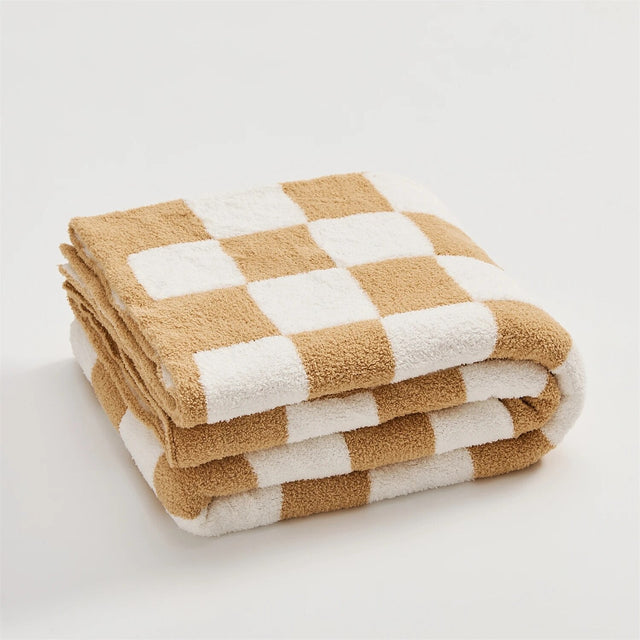 Luxurious Colourful Chequerboard Plaid Blanket for Cozy Comfort