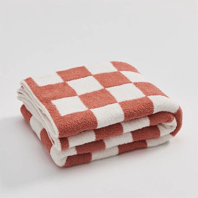 Luxurious Colourful Chequerboard Plaid Blanket for Cozy Comfort