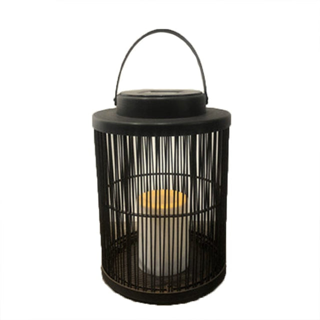 Solar-Powered Woven Lantern – Rustic and Weather-Resistant Design