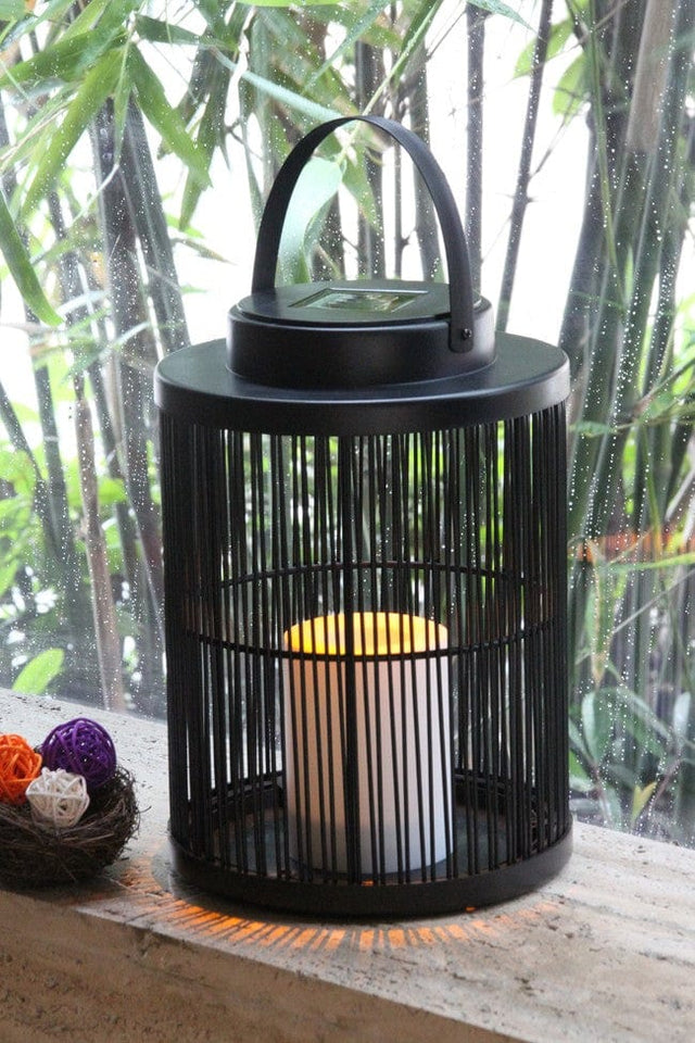 Solar-Powered Woven Lantern – Rustic and Weather-Resistant Design
