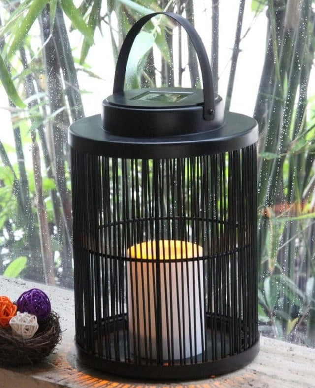 Solar-Powered Woven Lantern – Rustic and Weather-Resistant Design
