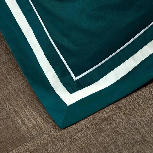 Marlene Dark Turquoise Duvet Cover Set – 1000 TC Egyptian Cotton with Elegant White Accents