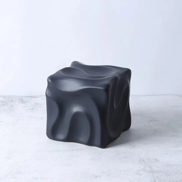 Metallic Coloured Cube Ornament in Modern Ceramic Design