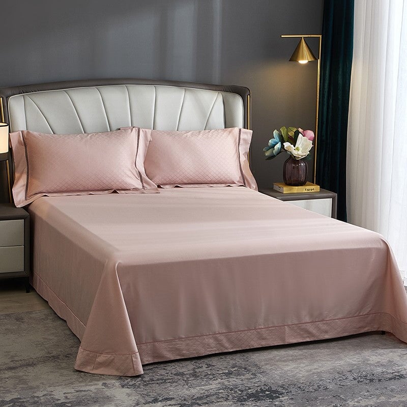 Millennia Coral Duvet Cover Set – 1000 TC Egyptian Cotton in Soft Pink with Diamond Texture
