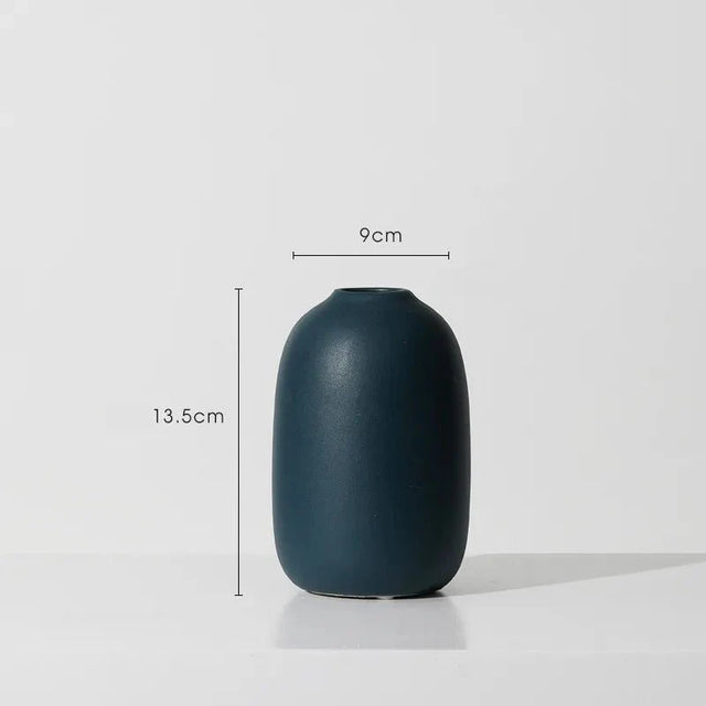 Minimalist Solid Colour Bright Ceramic Vase for Home Decor