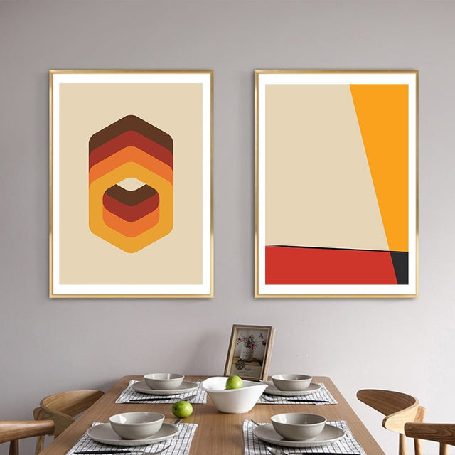 Modern Abstract Graphic Shape Canvas Wall Art Poster Print