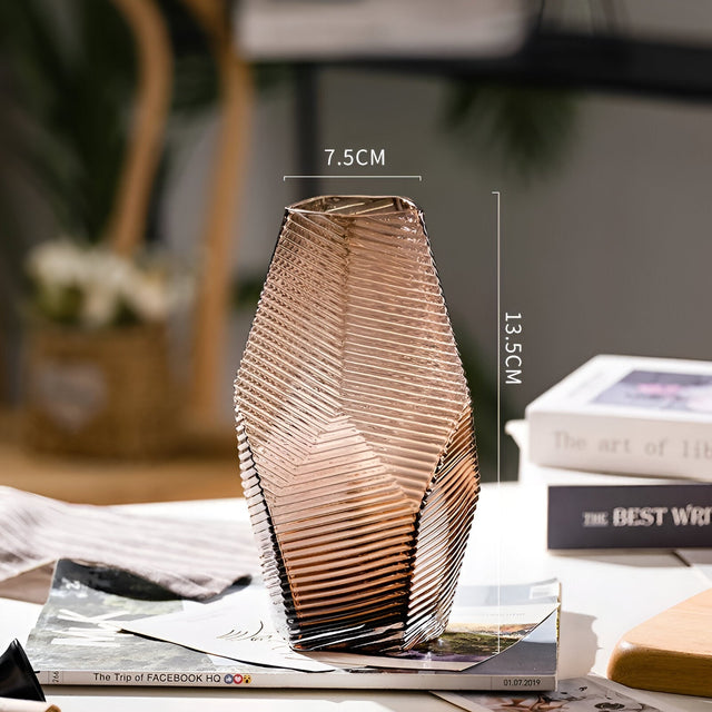 Modern Geometric Style Glass Vase for Unique Home Decor