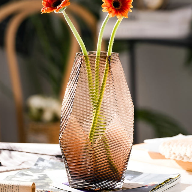 Modern Geometric Style Glass Vase for Unique Home Decor