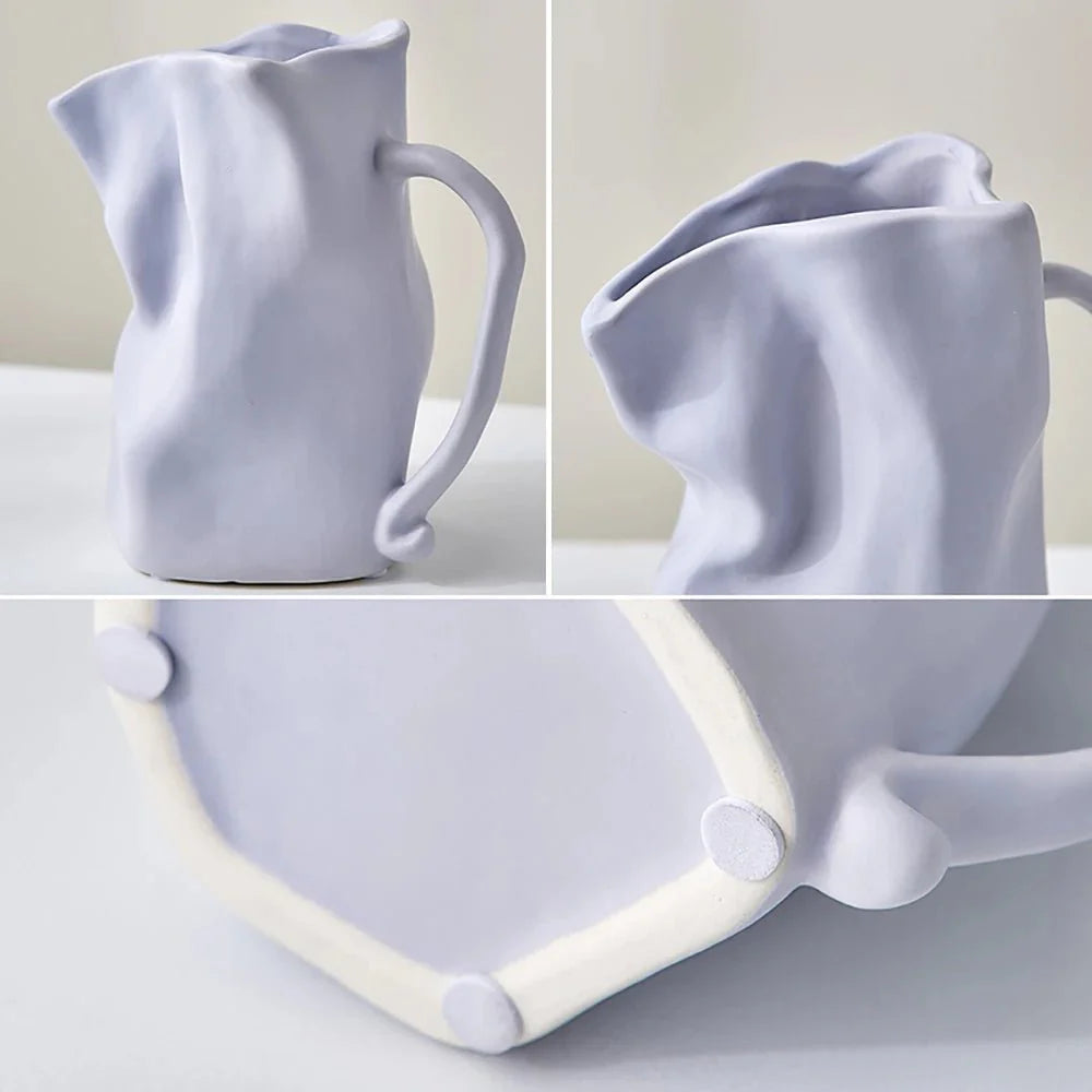 Modern Minimalist Irregular Ceramic Vase for Home Decor
