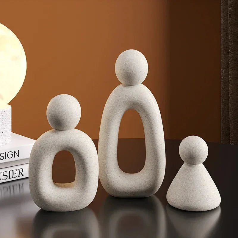Modern Minimalist Set Of Family Statues Resin Decor