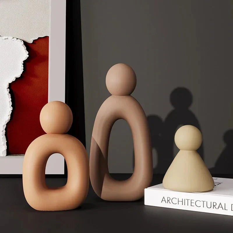 Modern Minimalist Set Of Family Statues Resin Decor