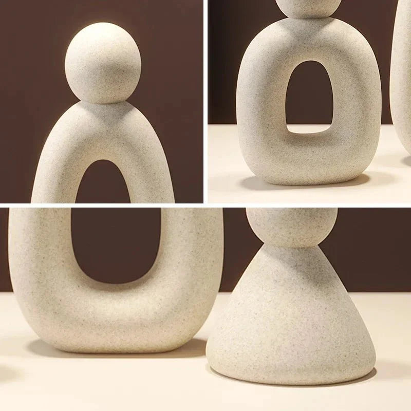 Modern Minimalist Set Of Family Statues Resin Decor