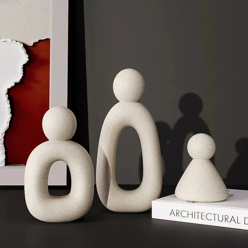 Modern Minimalist Set Of Family Statues Resin Decor