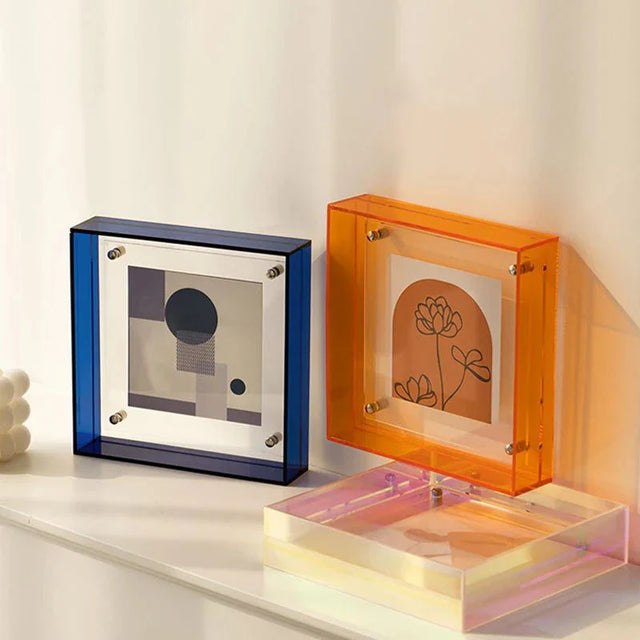 Floating Acrylic Picture Frame with Vibrant Translucent Design