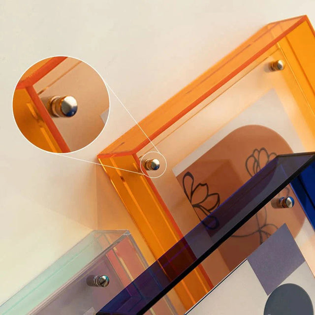 Floating Acrylic Picture Frame with Vibrant Translucent Design