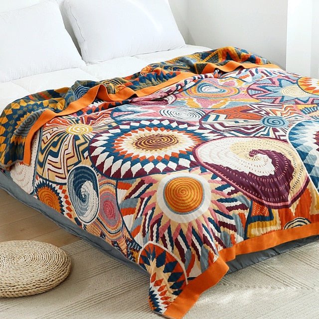 Nordic Boho Cotton Throw Blanket for Cozy Home Decor