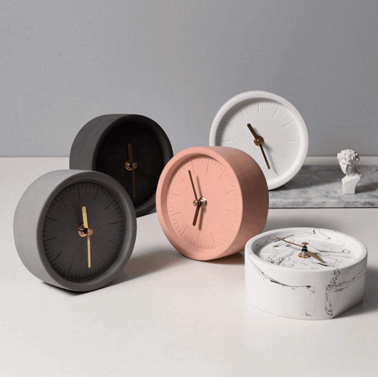 Luxury Cement Desk Clock with Minimalist Design
