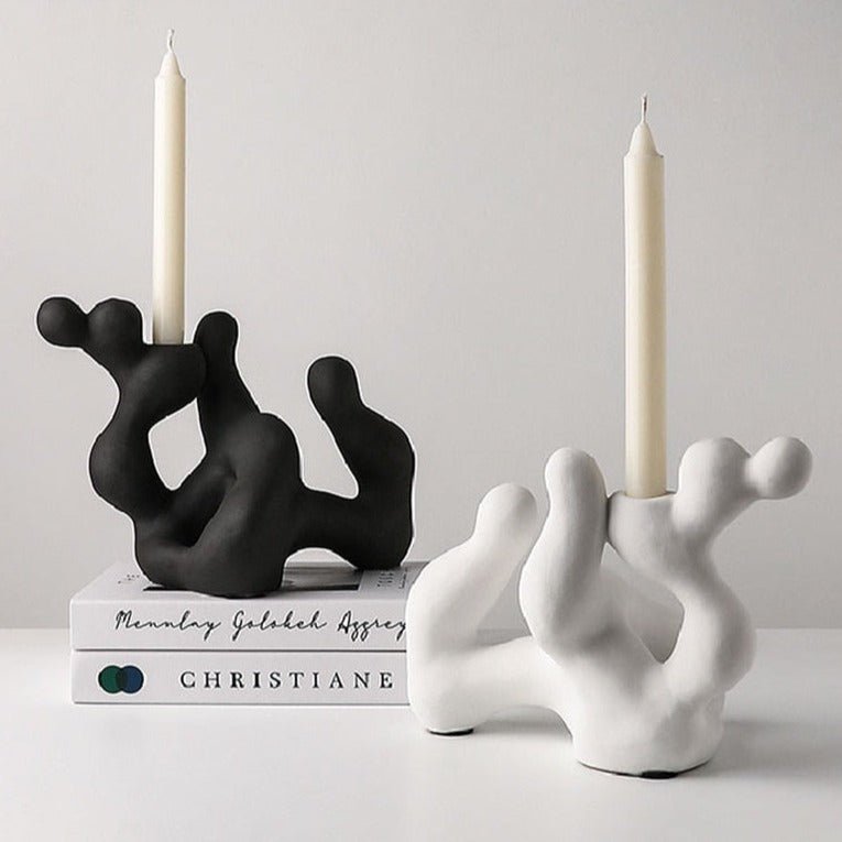 Nordic Ceramic Irregular Candlestick Holder - Modern Style