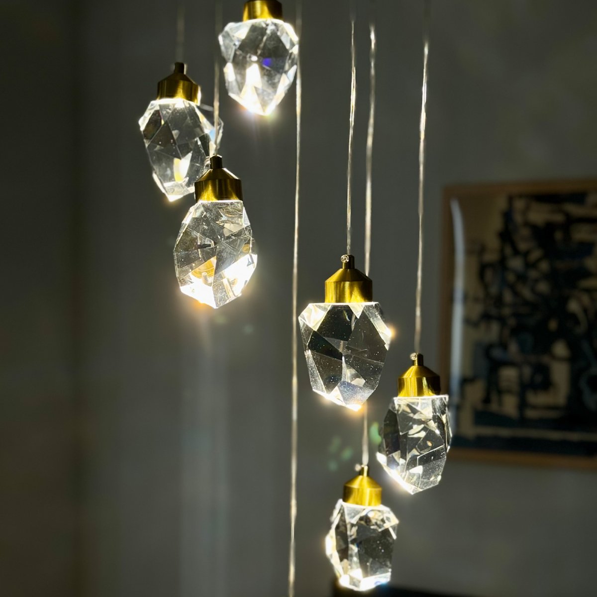 Nordic Crystal Chandelier – Luxury Spiral Glass Pendant Light
