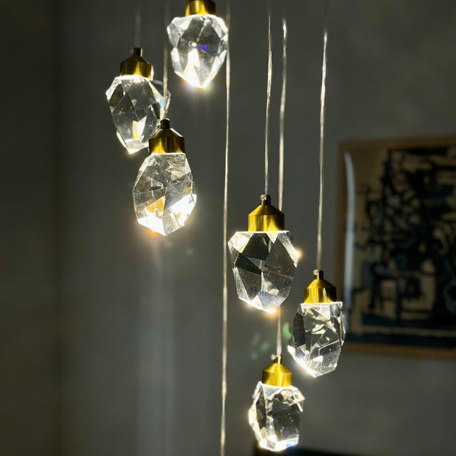 Nordic Crystal Chandelier – Luxury Spiral Glass Pendant Light