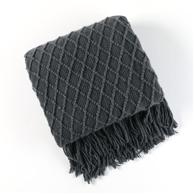 Nordic Solid Sofa Knitted Blanket for Cozy Comfort