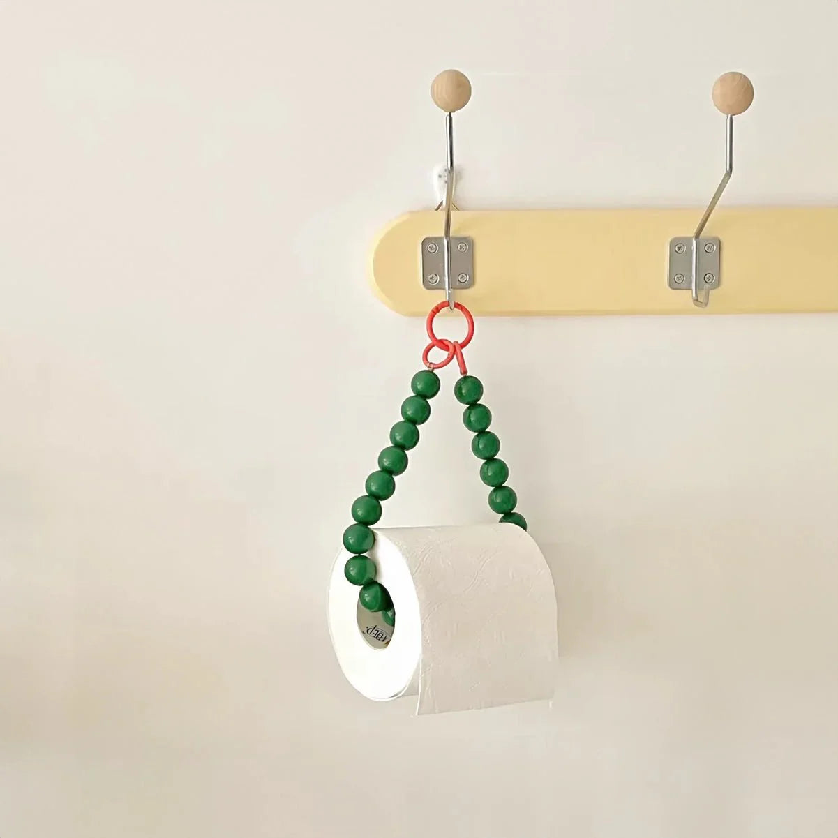 Novelty Beaded Hanging Toilet Roll Holder - Modern Plastic Design