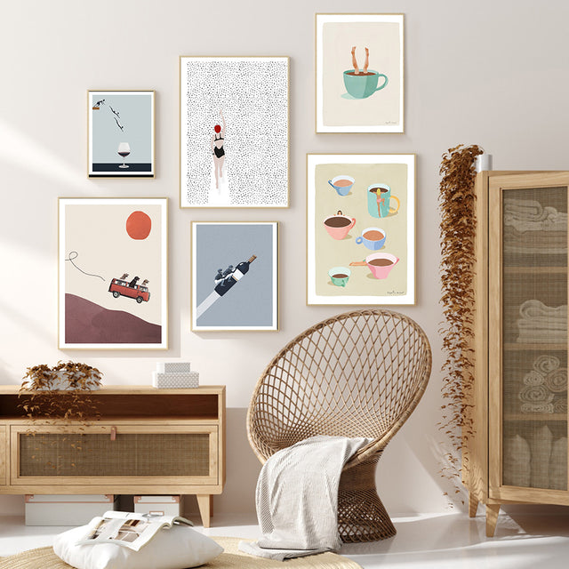 We Ride to Dawn Canvas Print in Minimalist Style