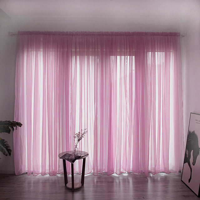 Solid Voile Window Curtain - Lightweight Polyester Design