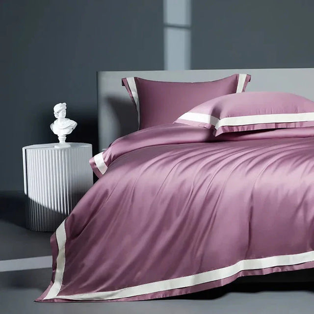 One-Line Duvet Cover Set – 1200 TC Egyptian Cotton with Elegant Border Detail