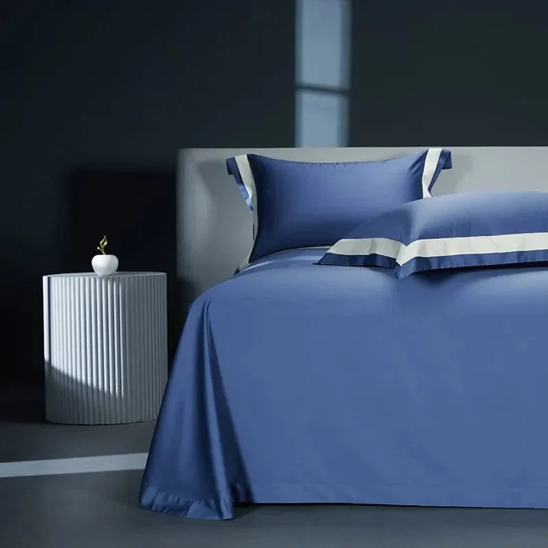 One-Line Duvet Cover Set – 1200 TC Egyptian Cotton with Elegant Border Detail