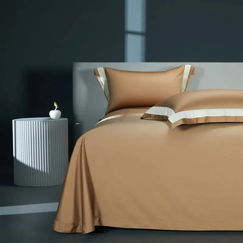 One-Line Duvet Cover Set – 1200 TC Egyptian Cotton with Elegant Border Detail