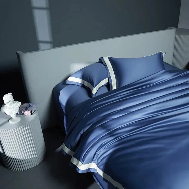 One-Line Duvet Cover Set – 1200 TC Egyptian Cotton with Elegant Border Detail
