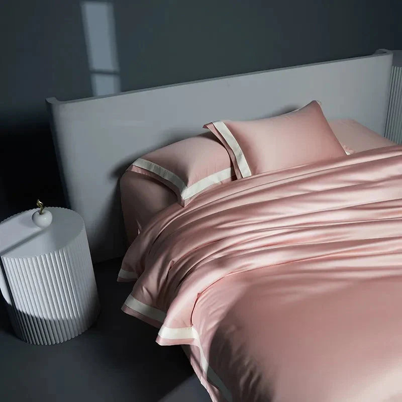 One-Line Duvet Cover Set – 1200 TC Egyptian Cotton with Elegant Border Detail