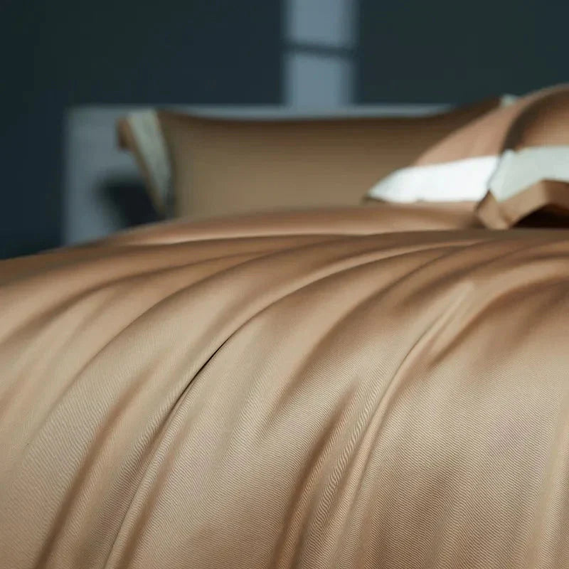 One-Line Duvet Cover Set – 1200 TC Egyptian Cotton with Elegant Border Detail